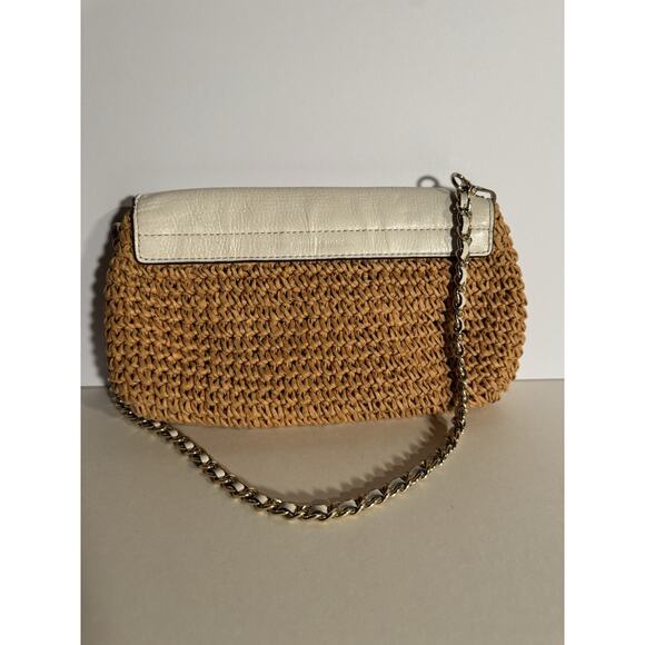 Michael Kors Naomi Straw Ivory Shoulder Bag Preowned Small - Picture 9 of 12